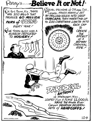 Daredevil Anthony Martin leaped from a plane 12,000 feet above a canyon wearing several sets of handcuffs.